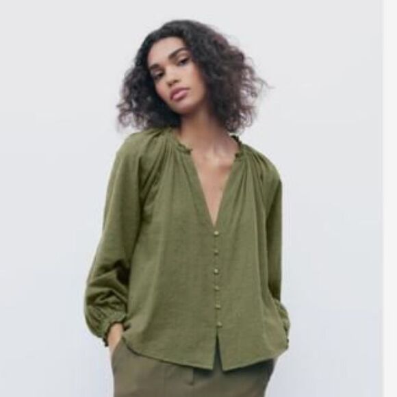 ZARA BOHO EMBROIDERED BLOUSE - Picture 2 of 8